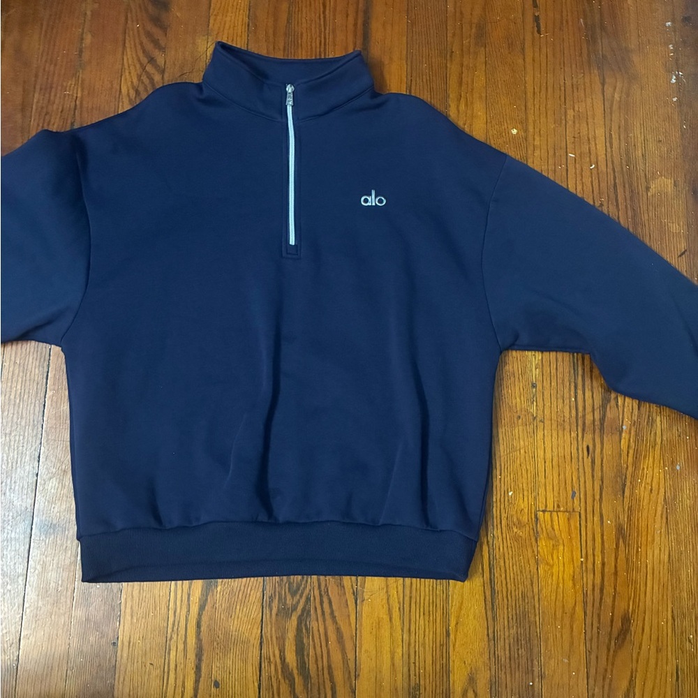 ALO Yoga Men's Deep Blue Half-Zip Sweater